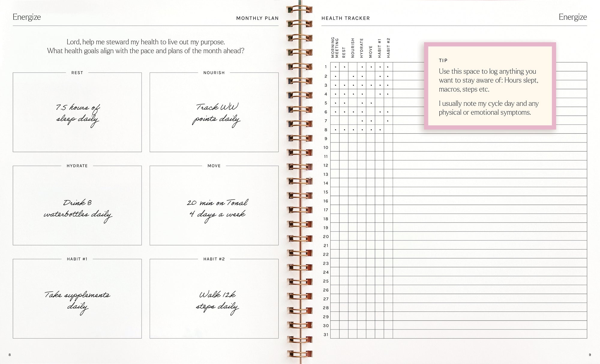 Monthly Plan: Energize Your Plans + Care for Your Whole Self